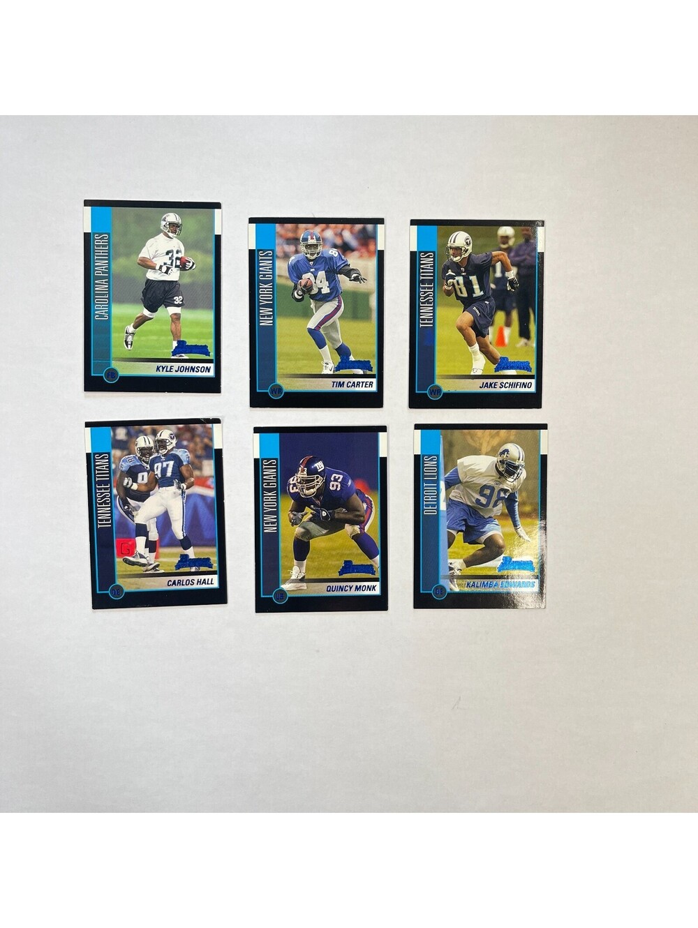 2002 Bowman Rookie Football 6 Card Lot